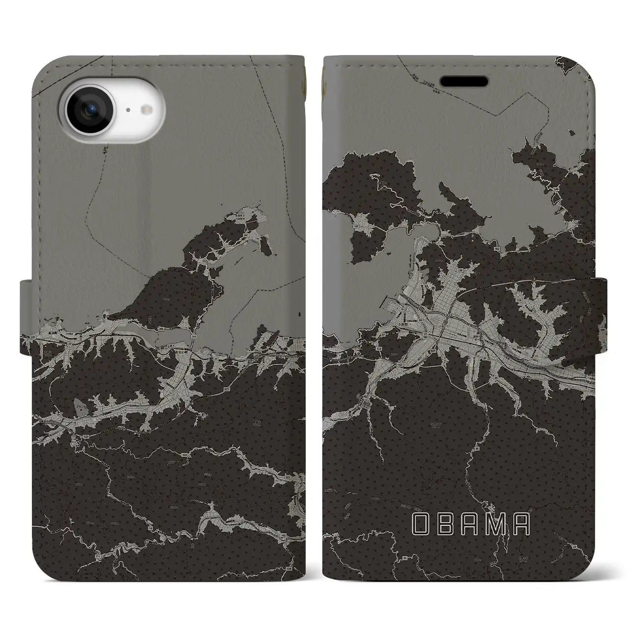 【小浜（福井県）】地図柄iPhoneケース（手帳タイプ）