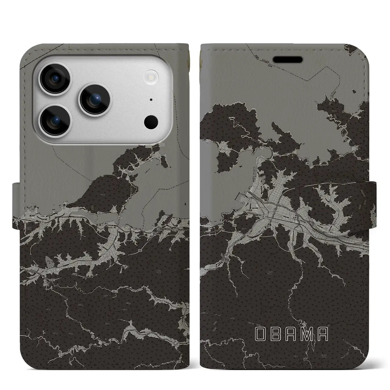 【小浜（福井県）】地図柄iPhoneケース（手帳タイプ）