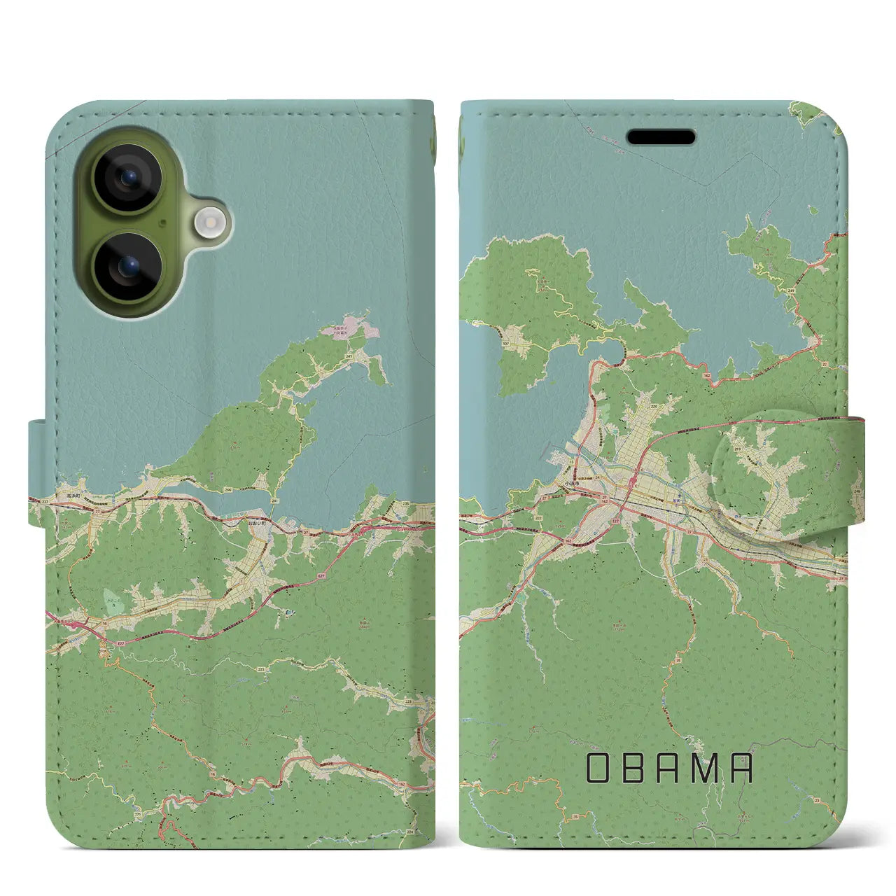 【小浜（福井県）】地図柄iPhoneケース（手帳タイプ）