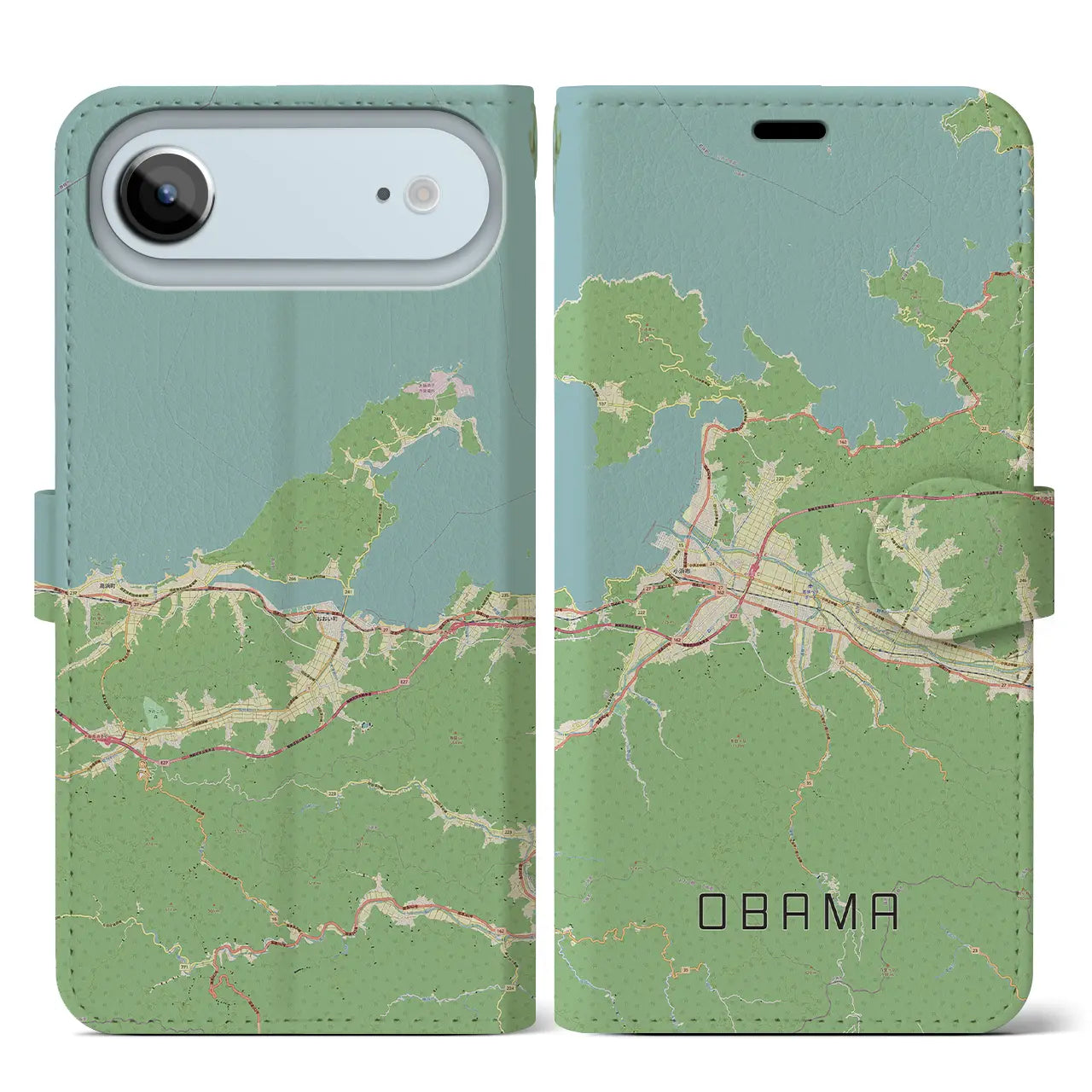 【小浜（福井県）】地図柄iPhoneケース（手帳タイプ）