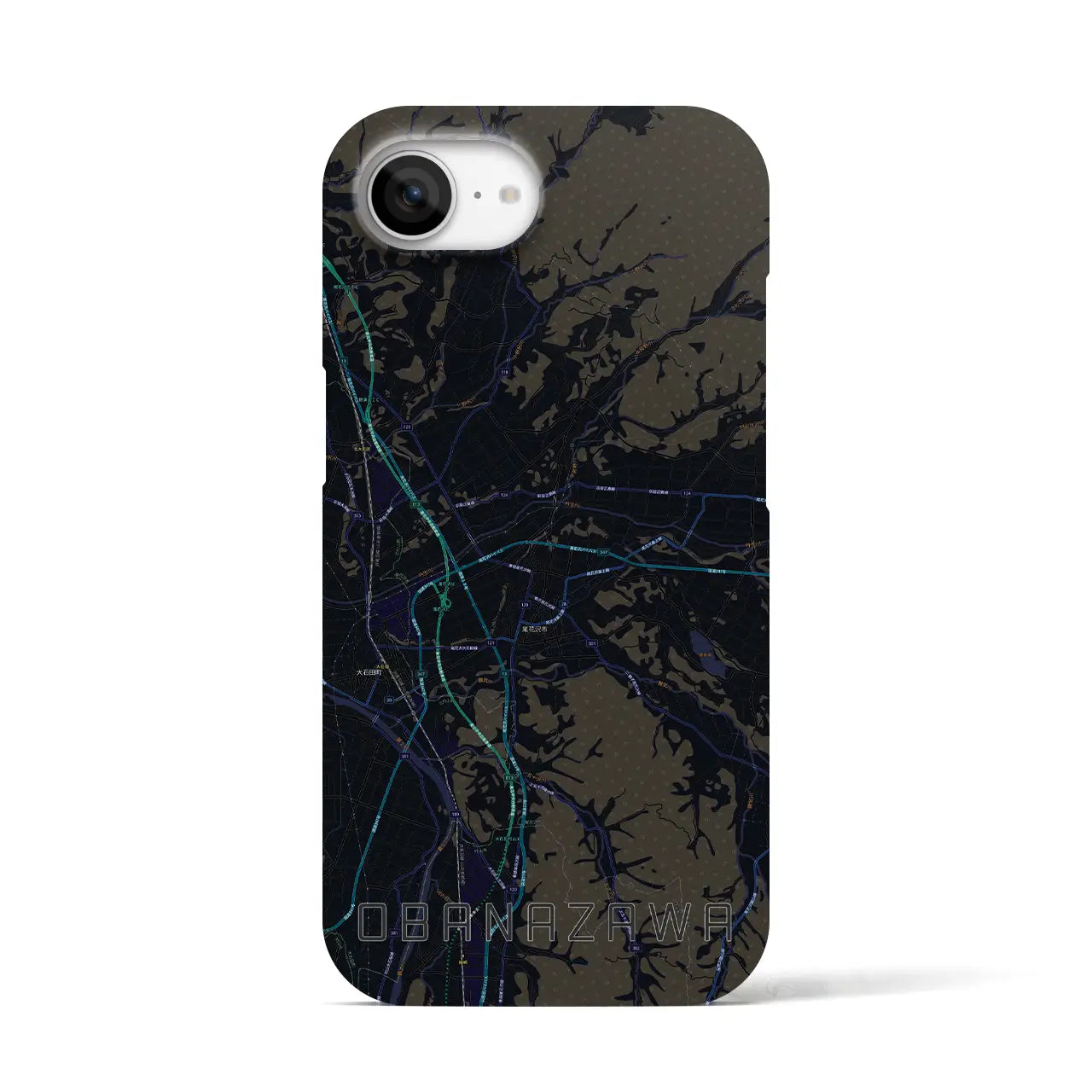 【尾花沢（山形県）】地図柄iPhoneケース（バックカバータイプ）