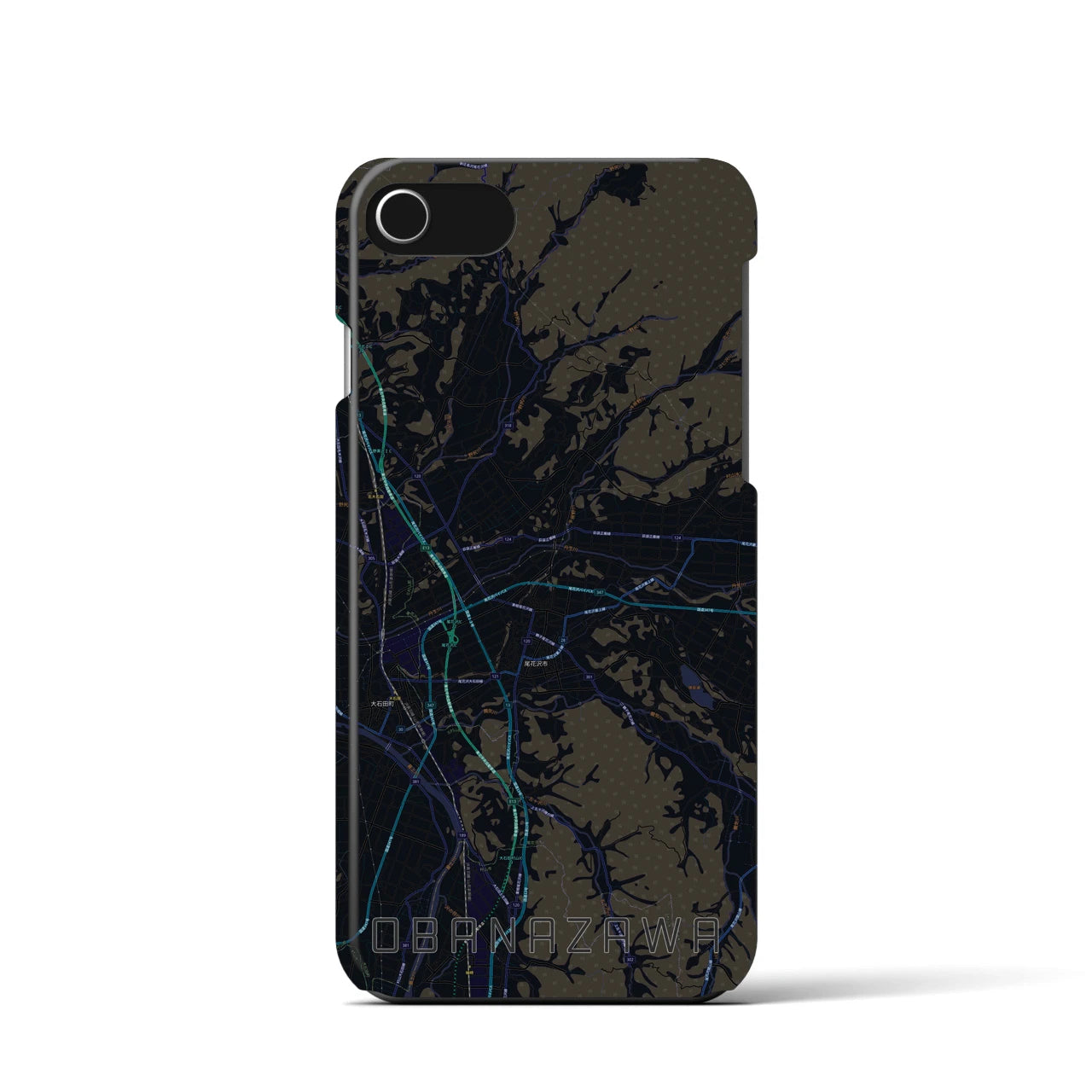 【尾花沢（山形県）】地図柄iPhoneケース（バックカバータイプ）