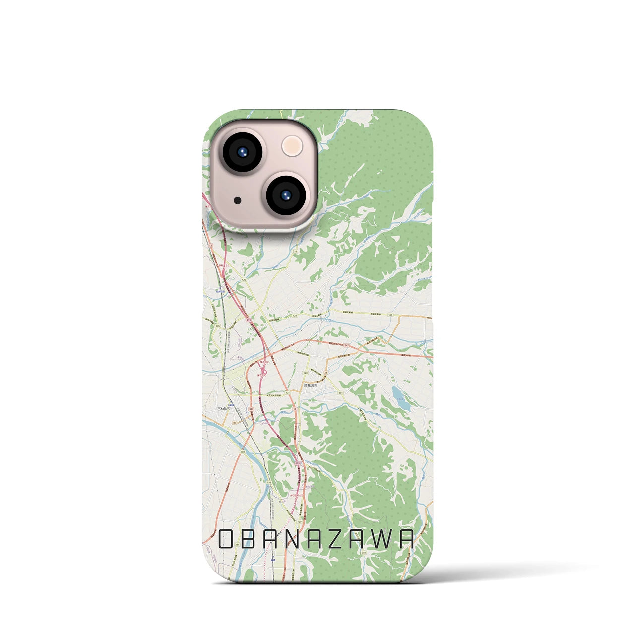 【尾花沢（山形県）】地図柄iPhoneケース（バックカバータイプ）