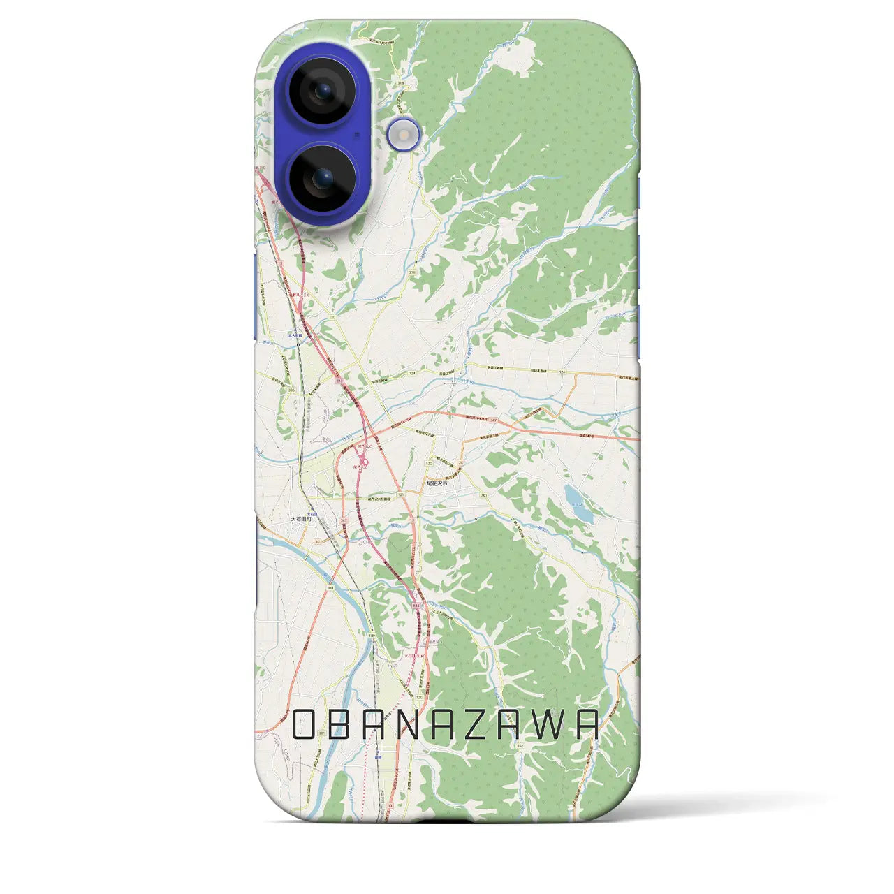 【尾花沢（山形県）】地図柄iPhoneケース（バックカバータイプ）