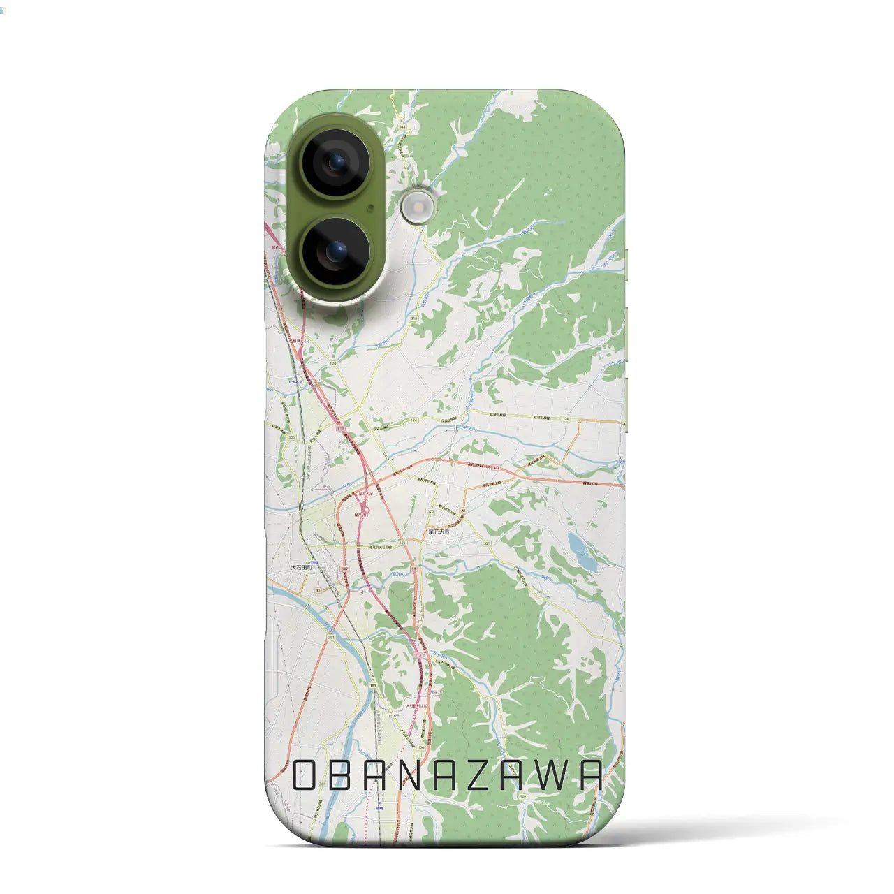 【尾花沢（山形県）】地図柄iPhoneケース（バックカバータイプ）