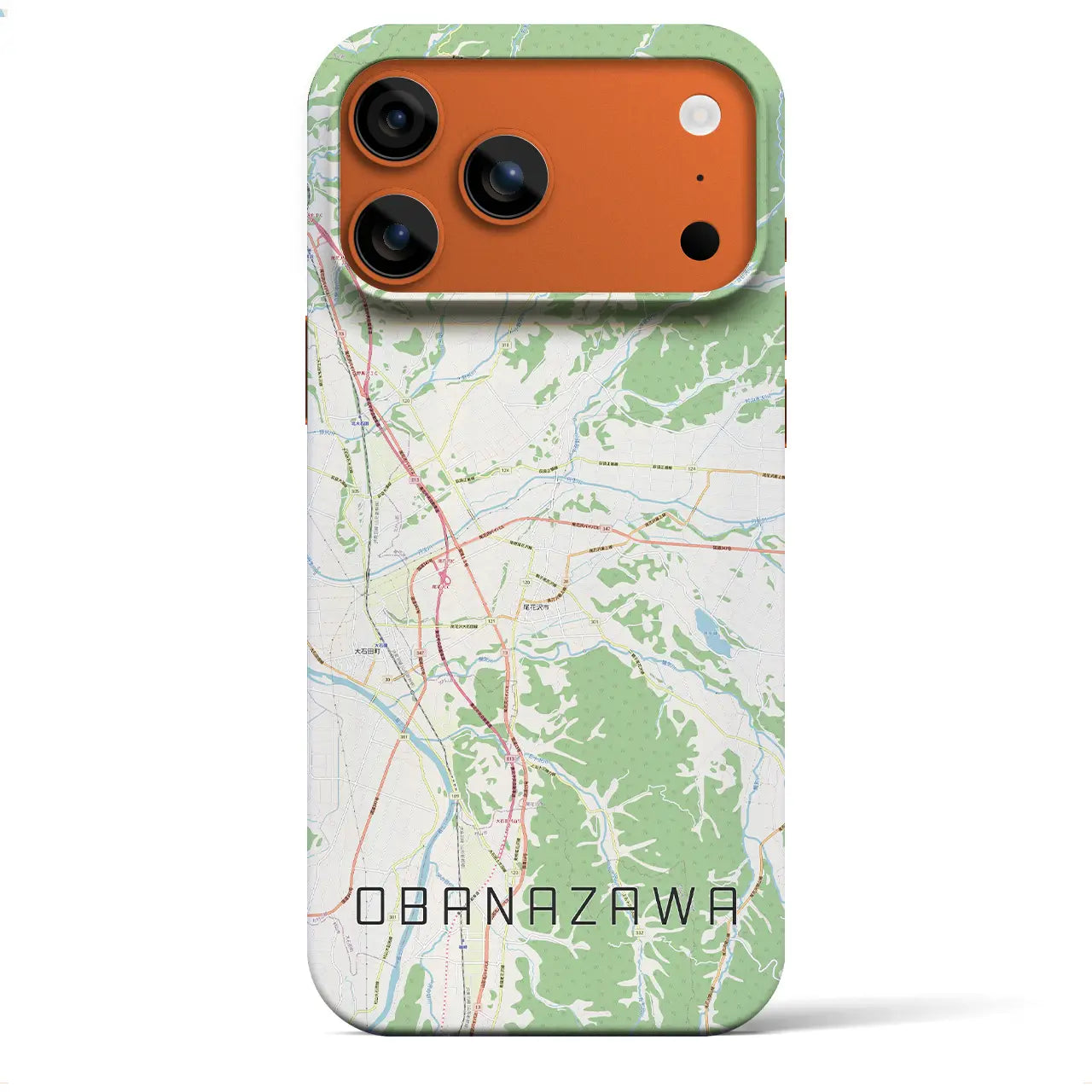 【尾花沢（山形県）】地図柄iPhoneケース（バックカバータイプ）