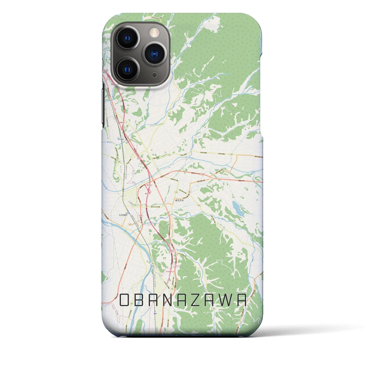 【尾花沢（山形県）】地図柄iPhoneケース（バックカバータイプ）