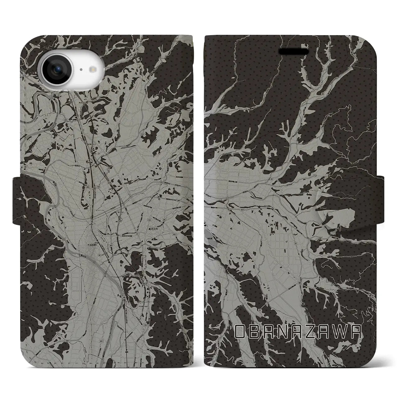 【尾花沢（山形県）】地図柄iPhoneケース（手帳タイプ）