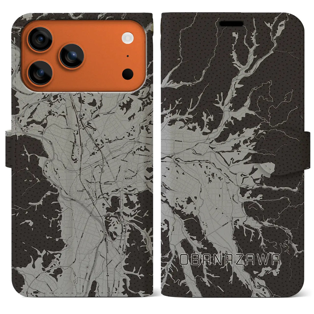 【尾花沢（山形県）】地図柄iPhoneケース（手帳タイプ）