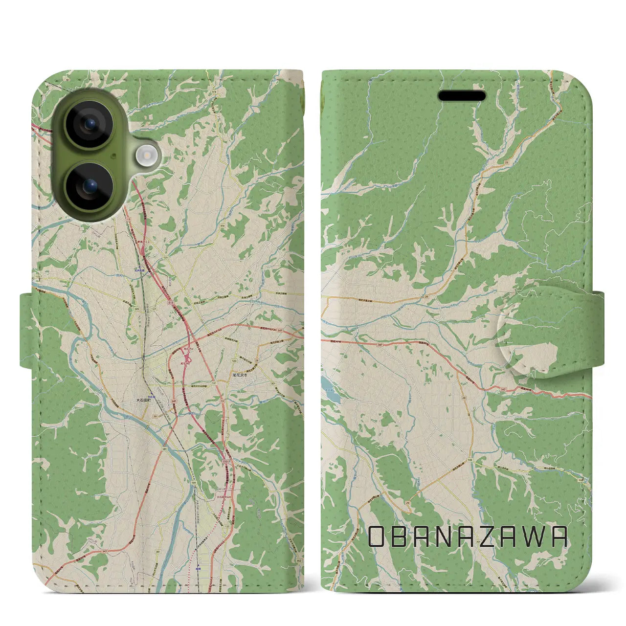 【尾花沢（山形県）】地図柄iPhoneケース（手帳タイプ）