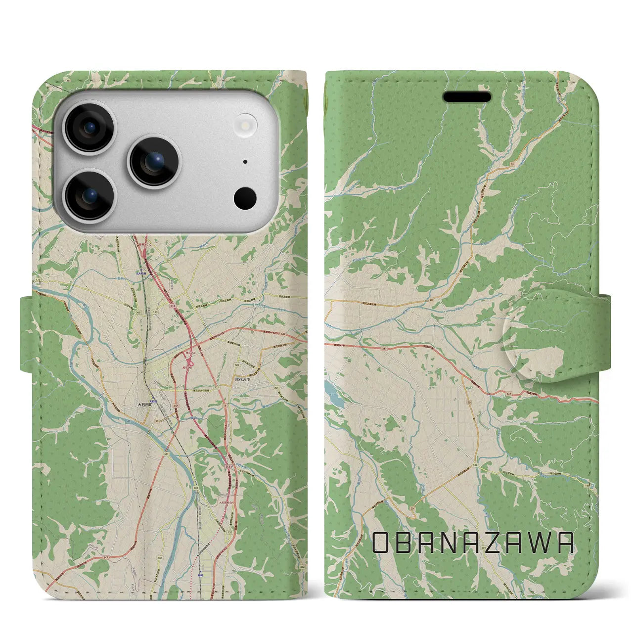 【尾花沢（山形県）】地図柄iPhoneケース（手帳タイプ）