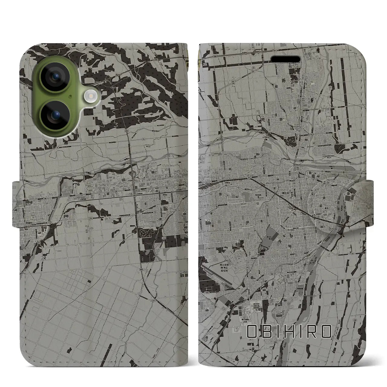 【帯広（北海道）】地図柄iPhoneケース（手帳タイプ）