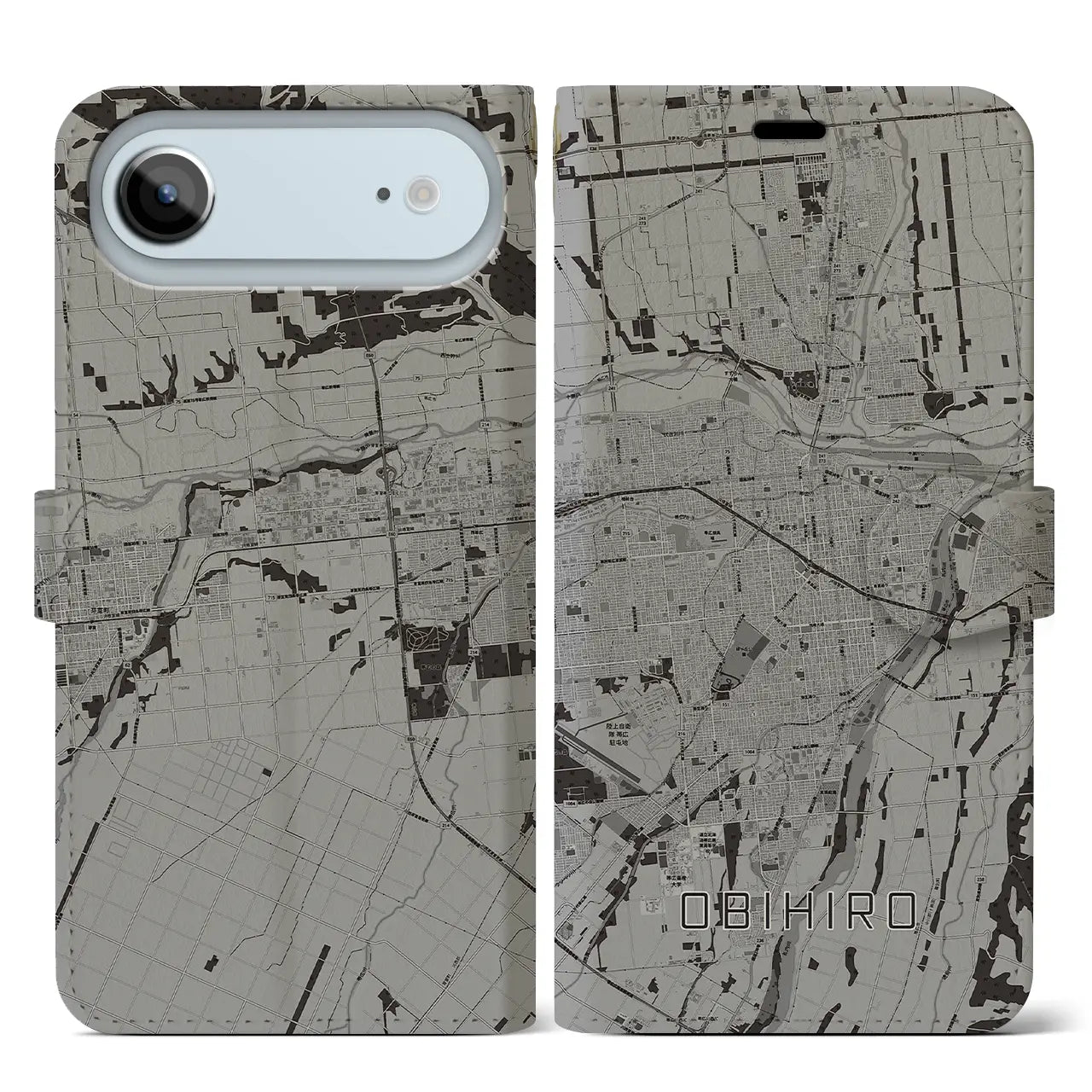 【帯広（北海道）】地図柄iPhoneケース（手帳タイプ）