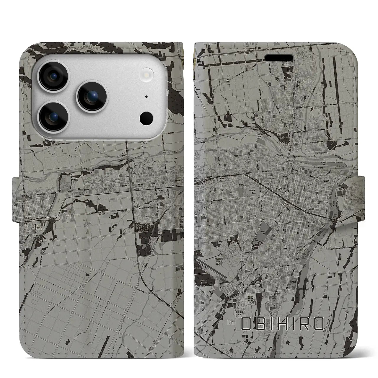 【帯広（北海道）】地図柄iPhoneケース（手帳タイプ）