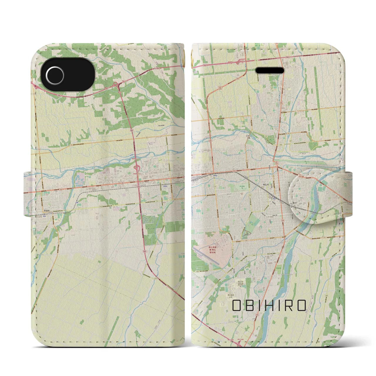 【帯広（北海道）】地図柄iPhoneケース（手帳タイプ）