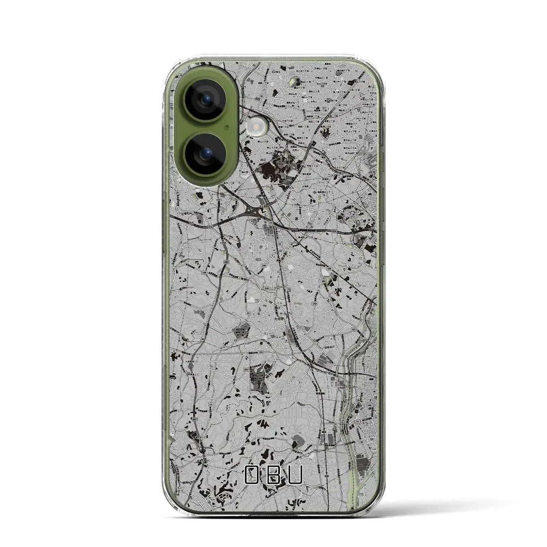 【大府（愛知県）】地図柄iPhoneケース（クリアタイプ）モノトーン・iPhone 17 Pro Max 用