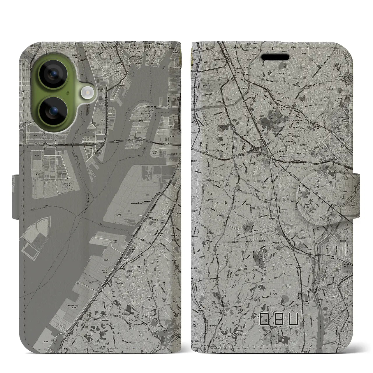 【大府（愛知県）】地図柄iPhoneケース（手帳タイプ）