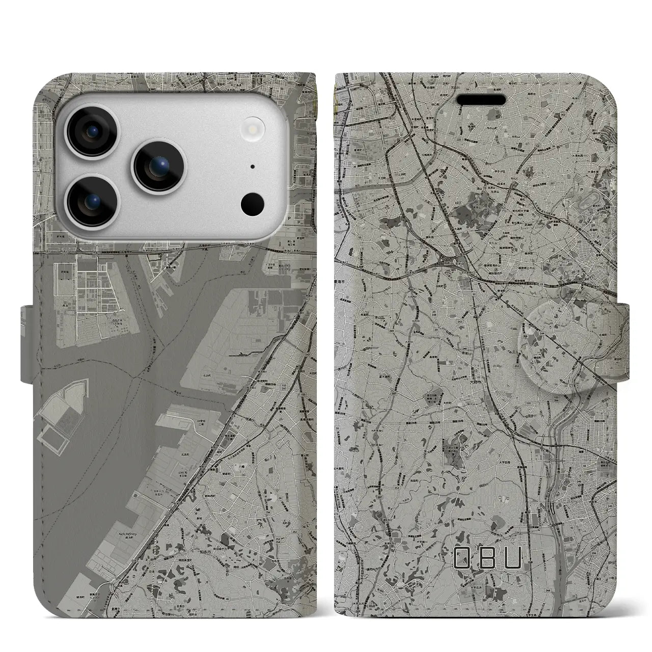 【大府（愛知県）】地図柄iPhoneケース（手帳タイプ）