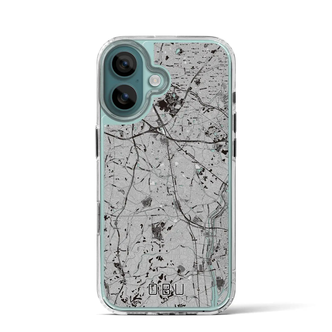 【大府（愛知県）】地図柄iPhoneケース（MagSafeタイプ）モノトーン・iPhone 16 Pro 用
