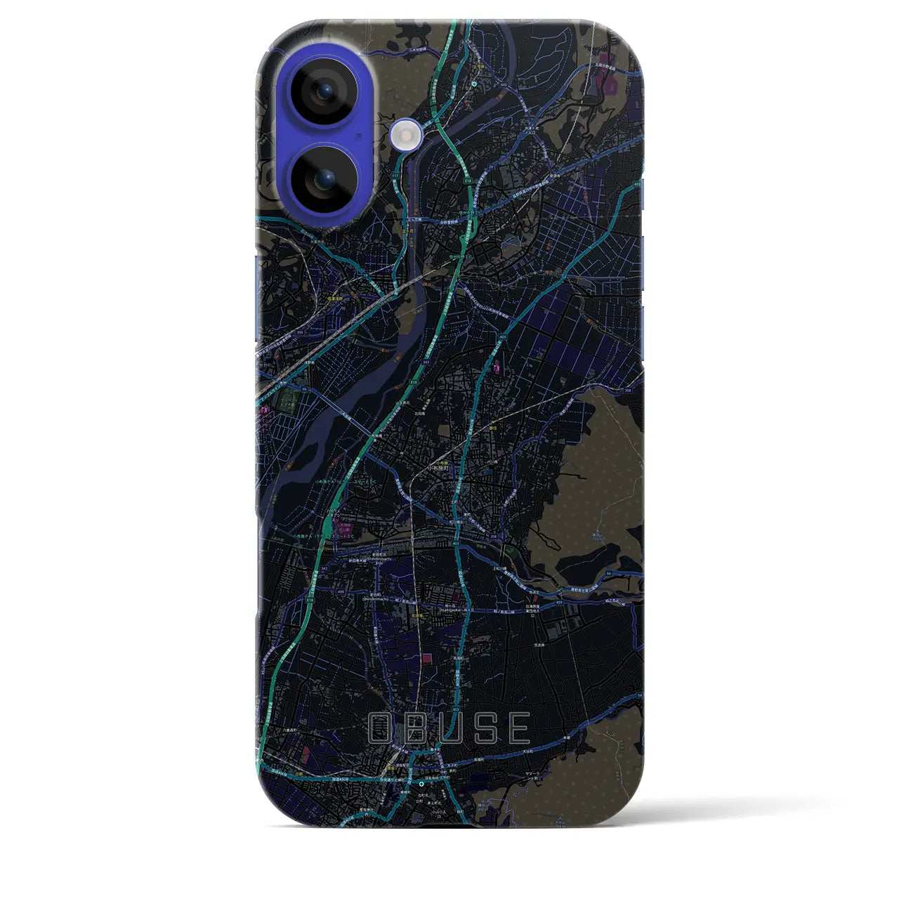 【小布施（長野県）】地図柄iPhoneケース（バックカバータイプ）