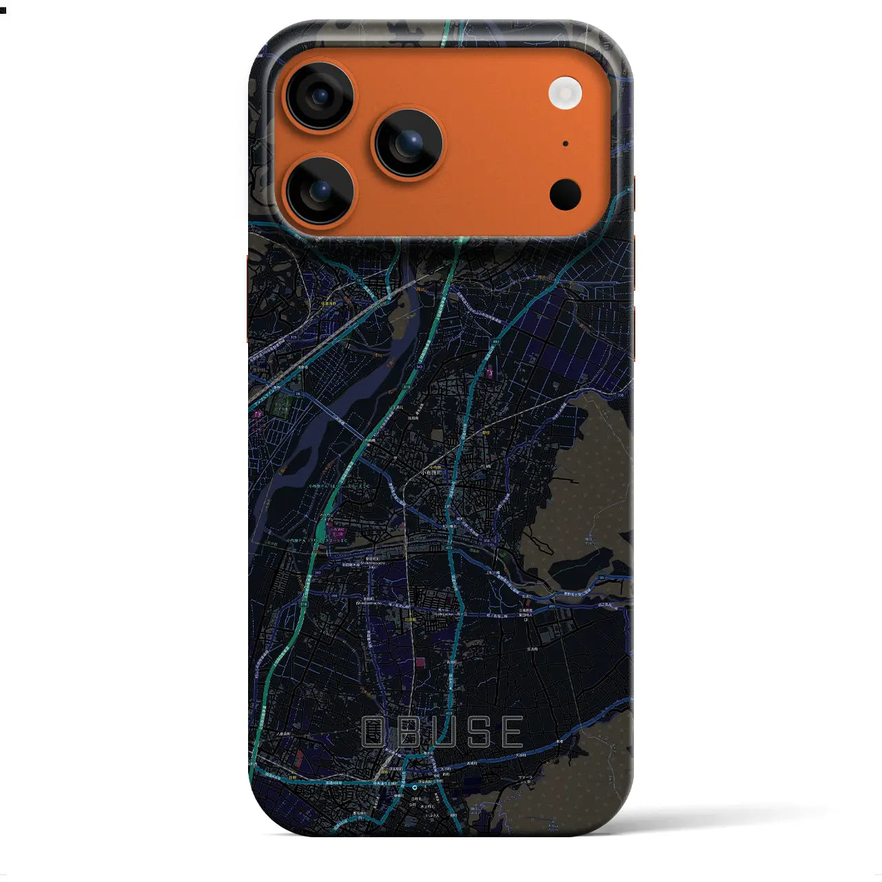 【小布施（長野県）】地図柄iPhoneケース（バックカバータイプ）