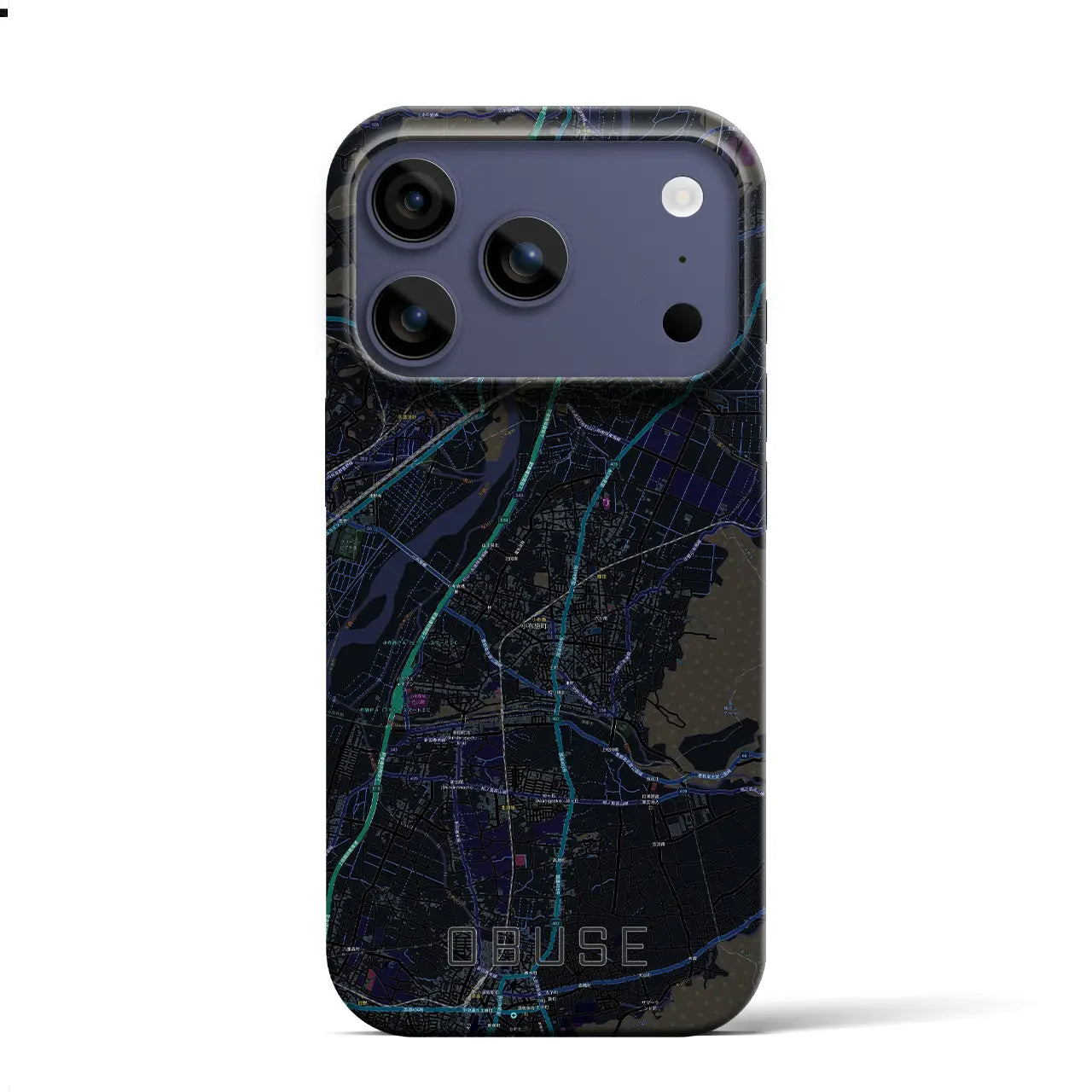 【小布施（長野県）】地図柄iPhoneケース（バックカバータイプ）