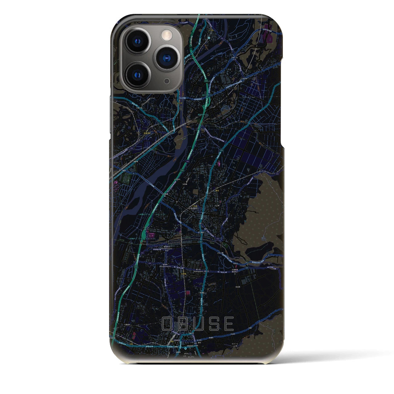 【小布施（長野県）】地図柄iPhoneケース（バックカバータイプ）