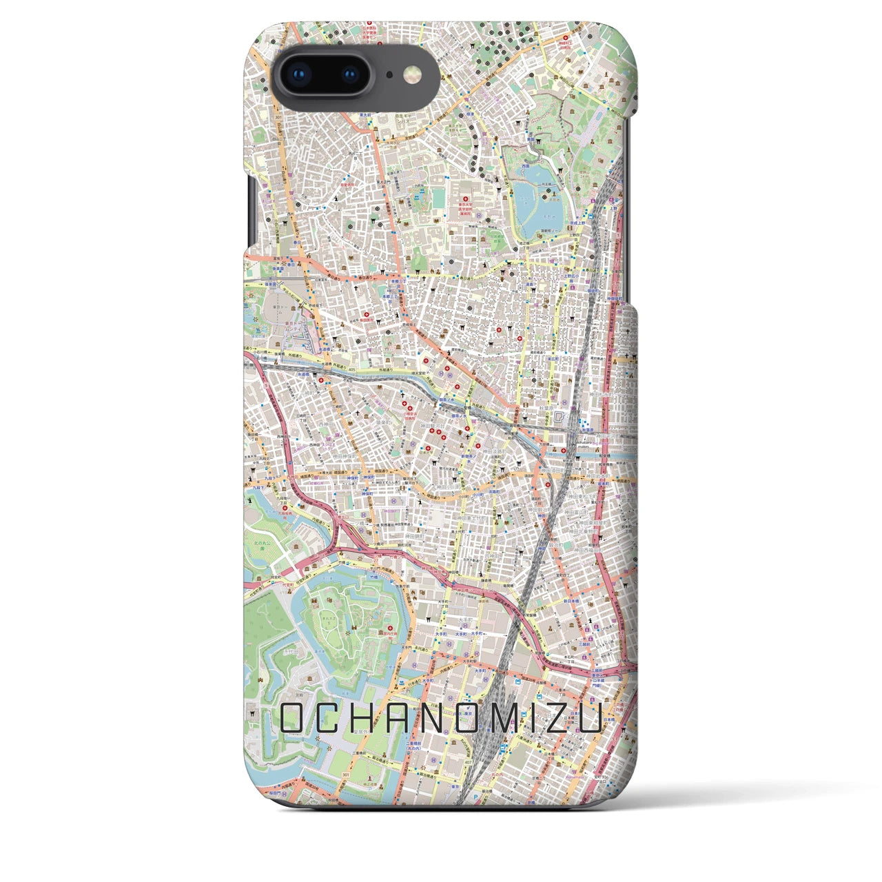 【御茶ノ水（東京都）】地図柄iPhoneケース（バックカバータイプ）