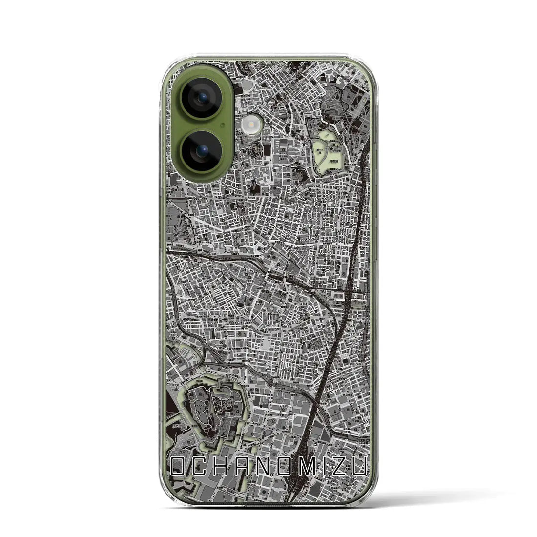 【御茶ノ水（東京都）】地図柄iPhoneケース（クリアタイプ）モノトーン・iPhone 17 Pro Max 用