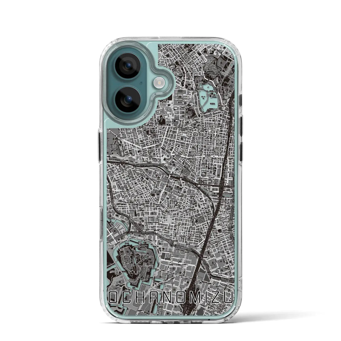 【御茶ノ水（東京都）】地図柄iPhoneケース（MagSafeタイプ）モノトーン・iPhone 16 Pro 用