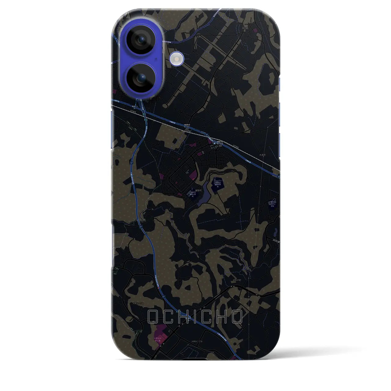 【越智町（千葉県）】地図柄iPhoneケース（バックカバータイプ）