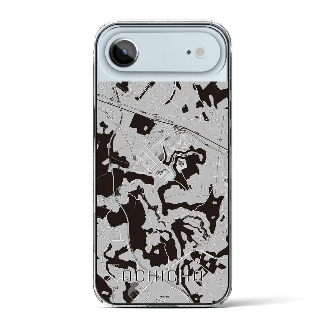 【越智町(千葉県)】地図柄iPhoneケース(クリアタイプ)モノトーン・iPhone 17 Pro Max 用