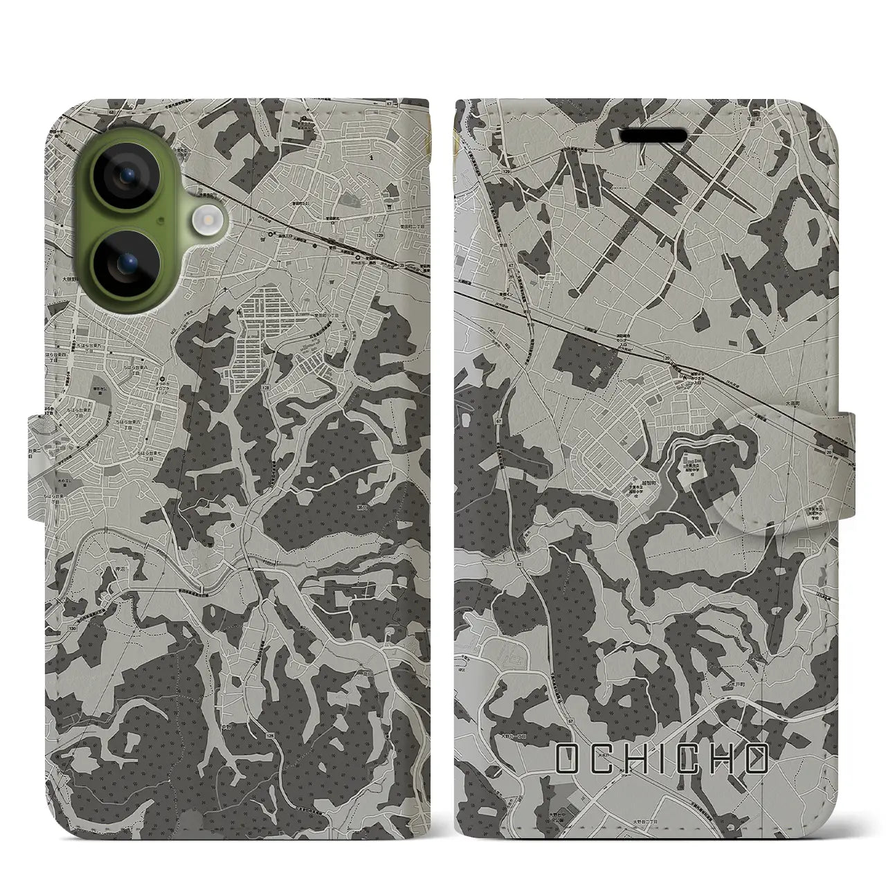 【越智町（千葉県）】地図柄iPhoneケース（手帳タイプ）