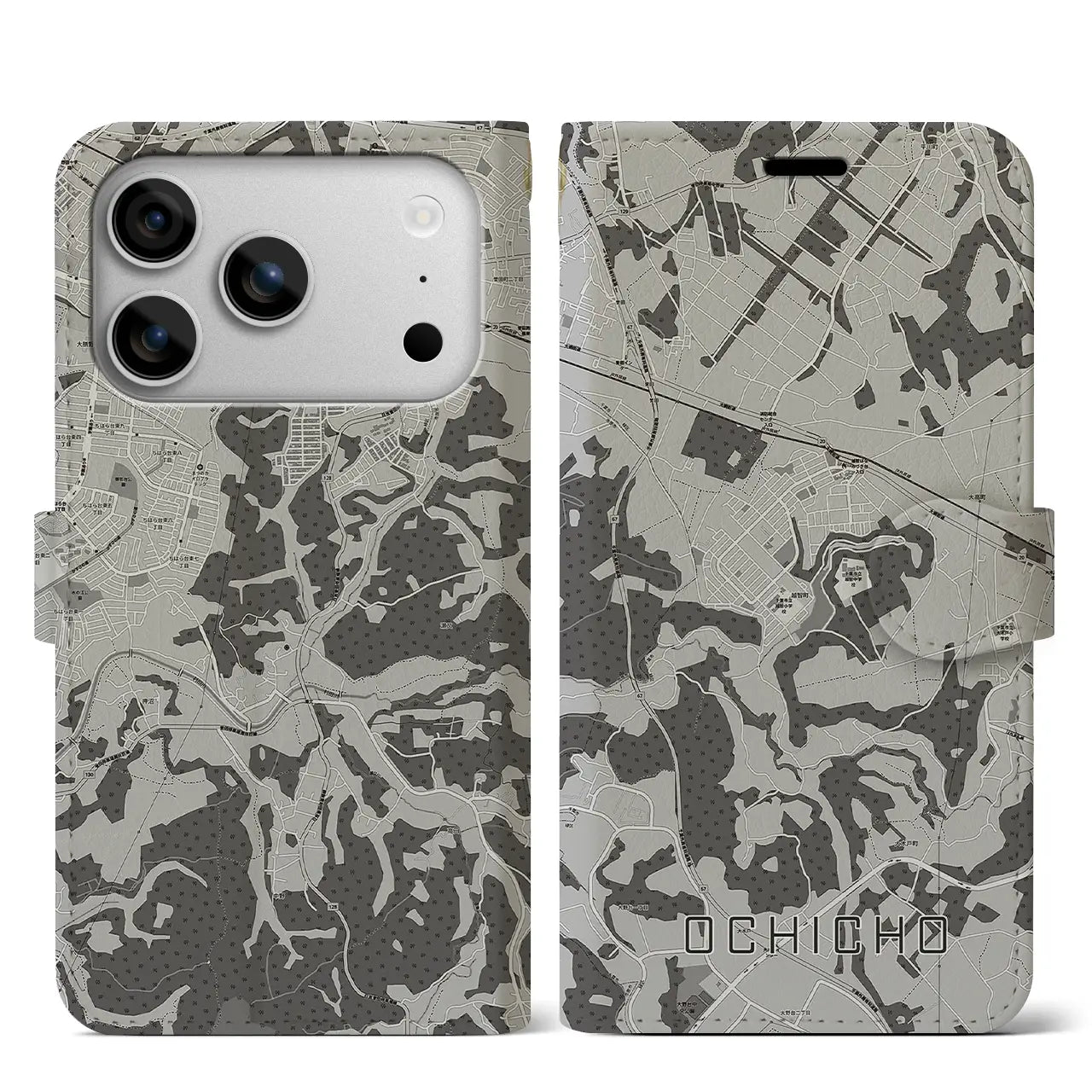 【越智町（千葉県）】地図柄iPhoneケース（手帳タイプ）