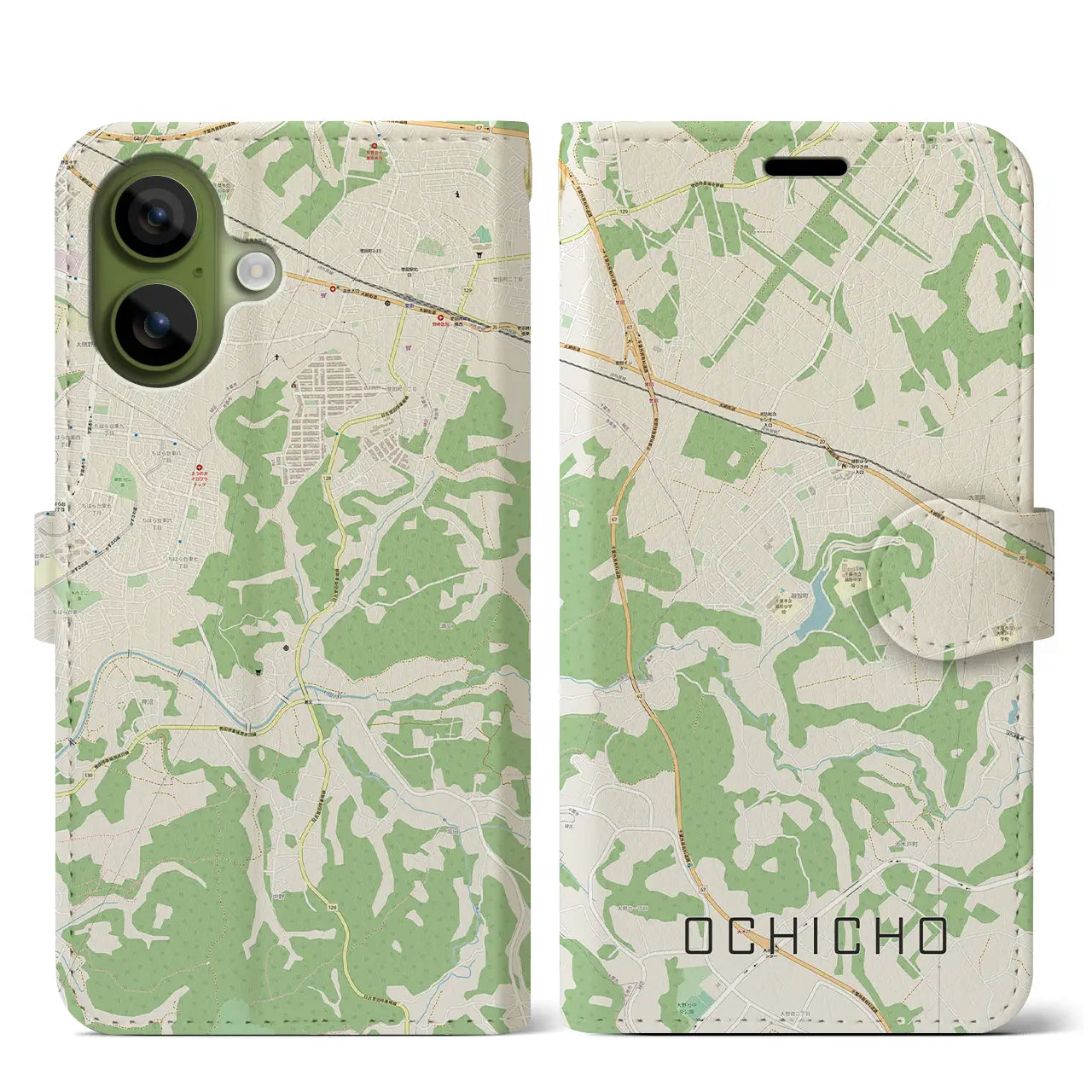 【越智町（千葉県）】地図柄iPhoneケース（手帳タイプ）