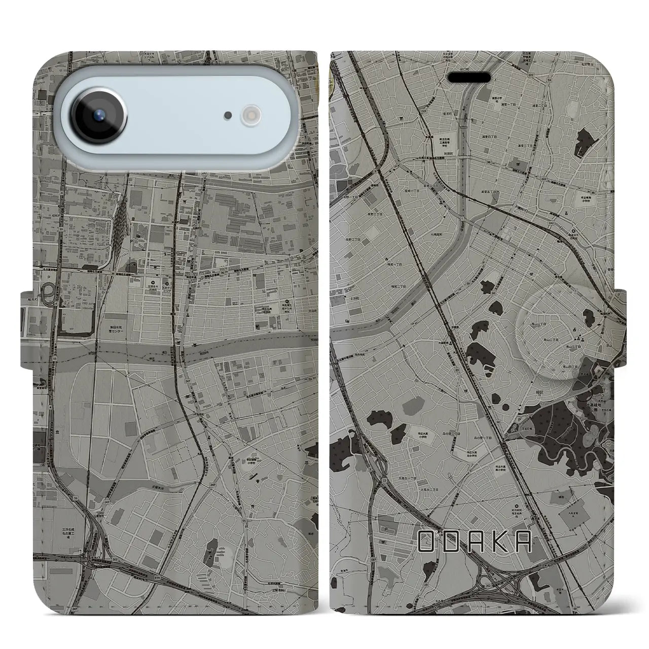 【大高（愛知県）】地図柄iPhoneケース（手帳タイプ）