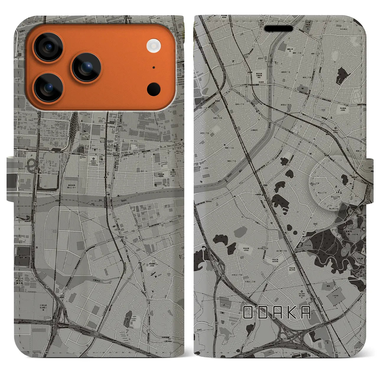 【大高（愛知県）】地図柄iPhoneケース（手帳タイプ）