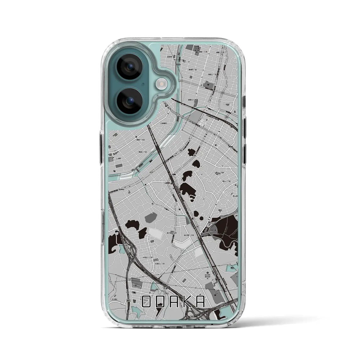 【大高(愛知県)】地図柄iPhoneケース(MagSafeタイプ)モノトーン・iPhone 16 Pro 用