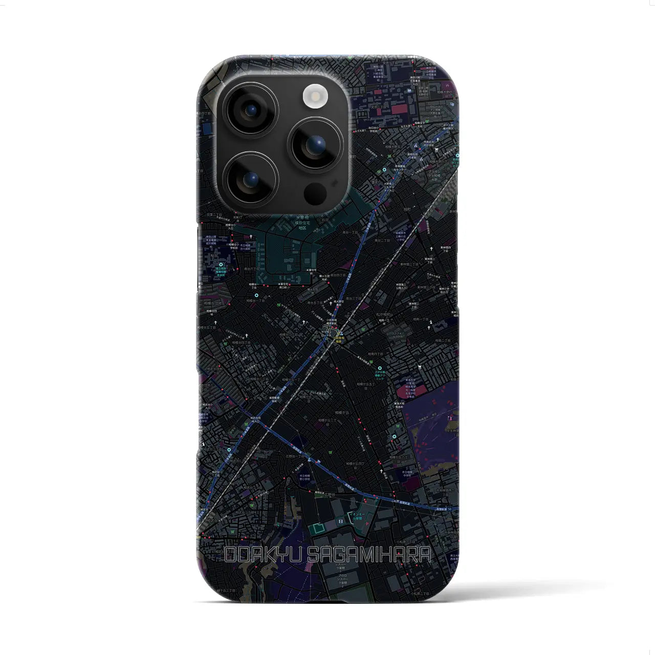 【小田急相模原（神奈川県）】地図柄iPhoneケース（バックカバータイプ）