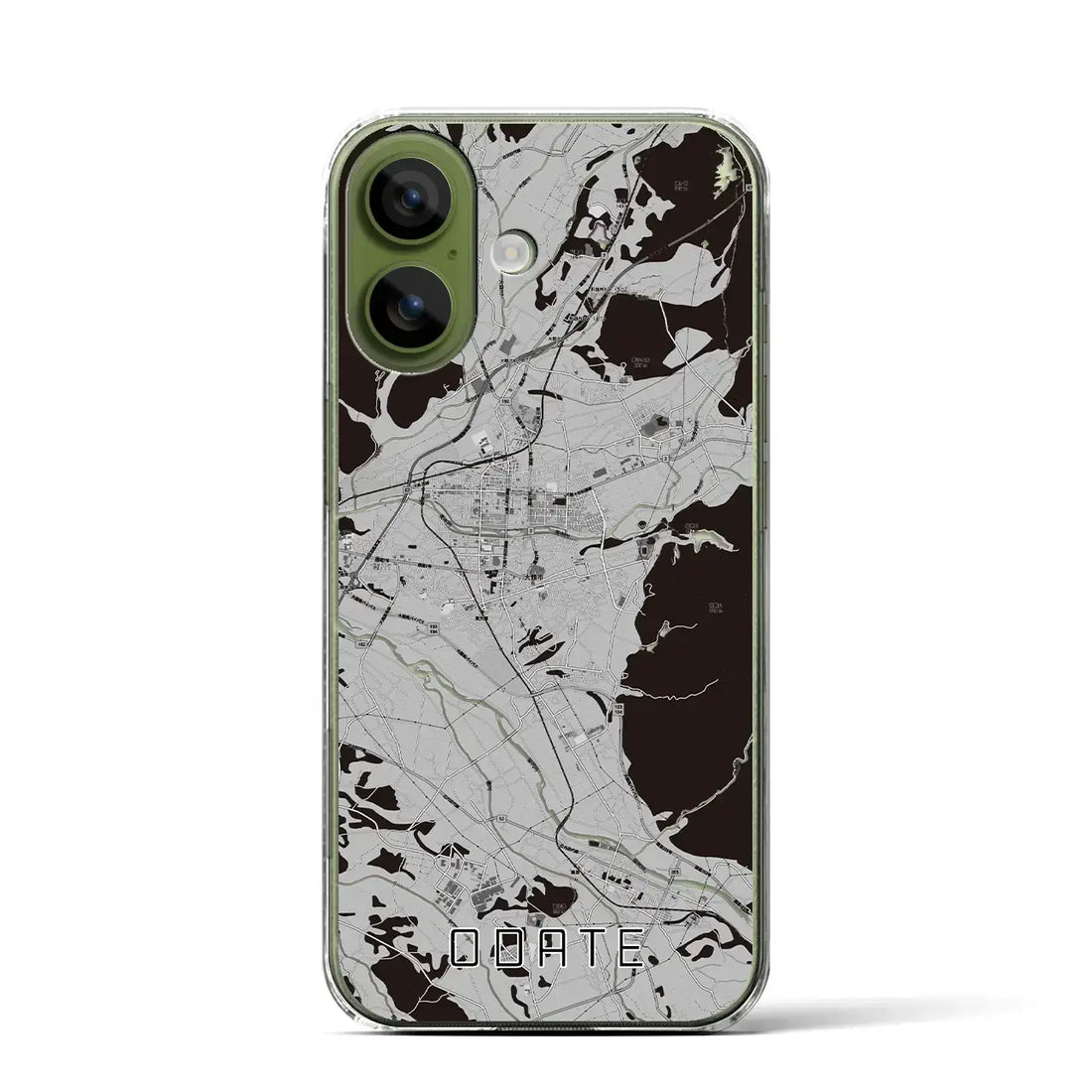 【大館（秋田県）】地図柄iPhoneケース（クリアタイプ）モノトーン・iPhone 17 Pro Max 用