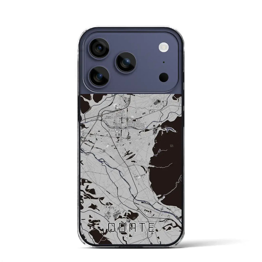 【大館(秋田県)】地図柄iPhoneケース(クリアタイプ)モノトーン・iPhone 17 Pro Max 用