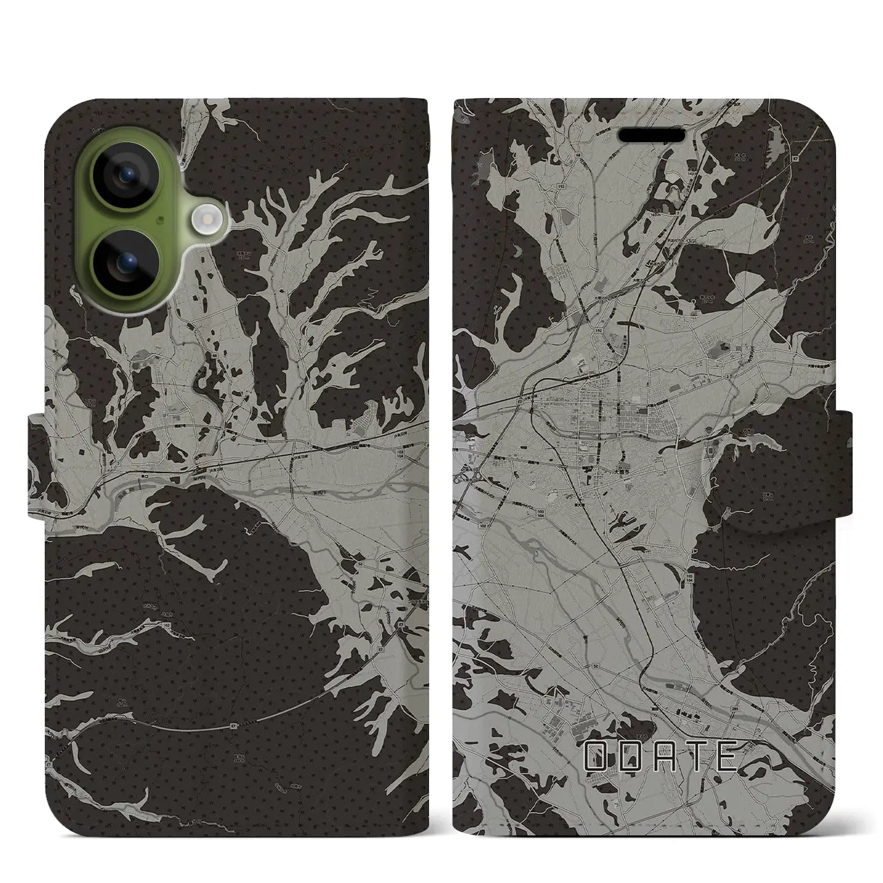 【大館（秋田県）】地図柄iPhoneケース（手帳タイプ）