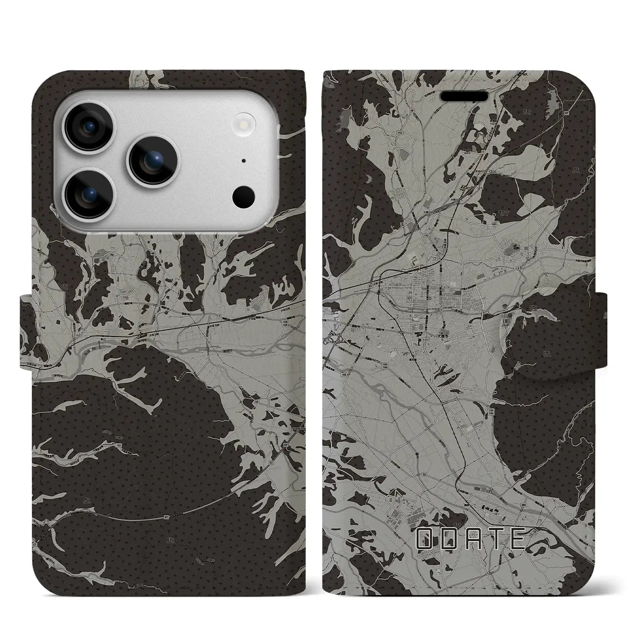 【大館（秋田県）】地図柄iPhoneケース（手帳タイプ）