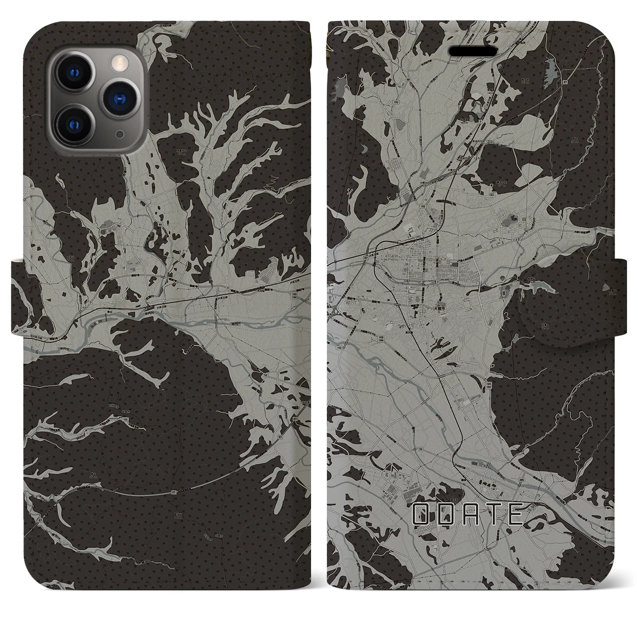 【大館（秋田県）】地図柄iPhoneケース（手帳タイプ）