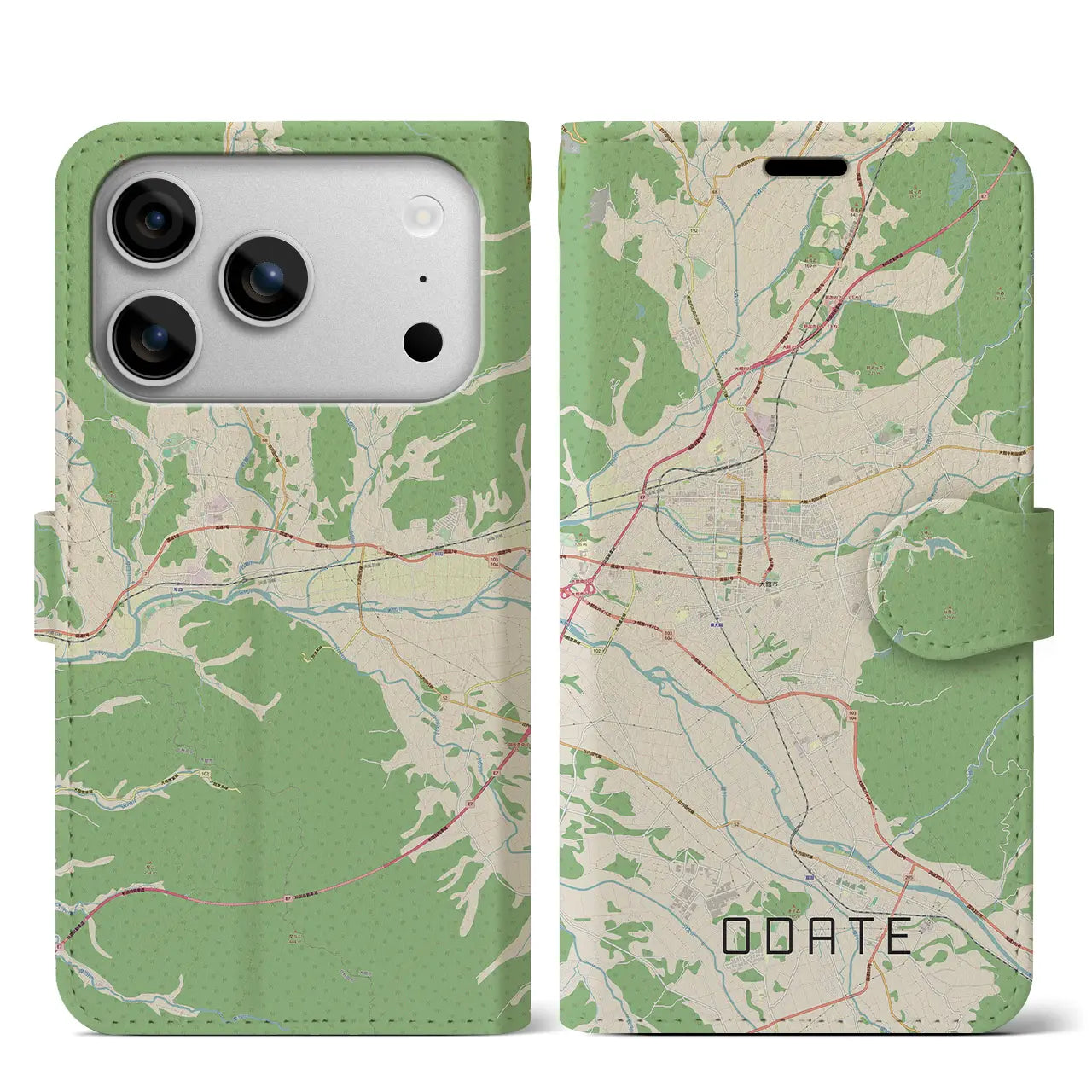 【大館（秋田県）】地図柄iPhoneケース（手帳タイプ）