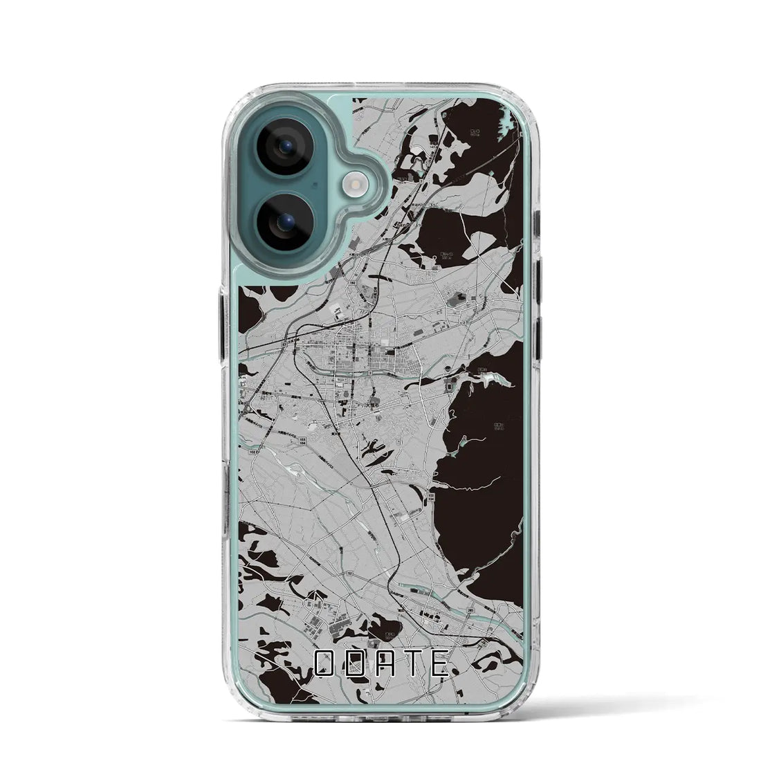 【大館(秋田県)】地図柄iPhoneケース(MagSafeタイプ)モノトーン・iPhone 16 Pro 用