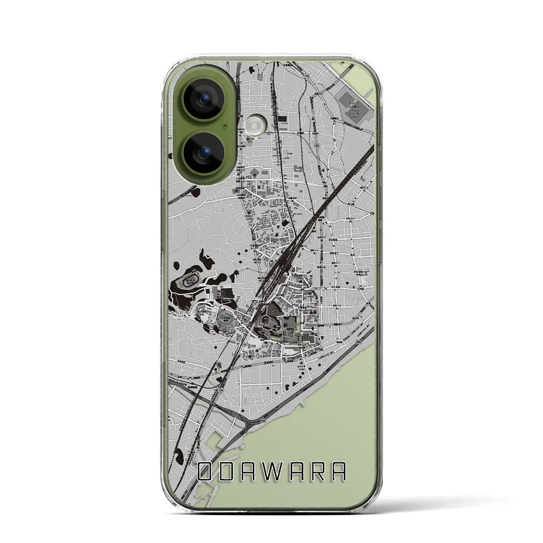 【小田原（神奈川県）】地図柄iPhoneケース（クリアタイプ）モノトーン・iPhone 17 Pro Max 用