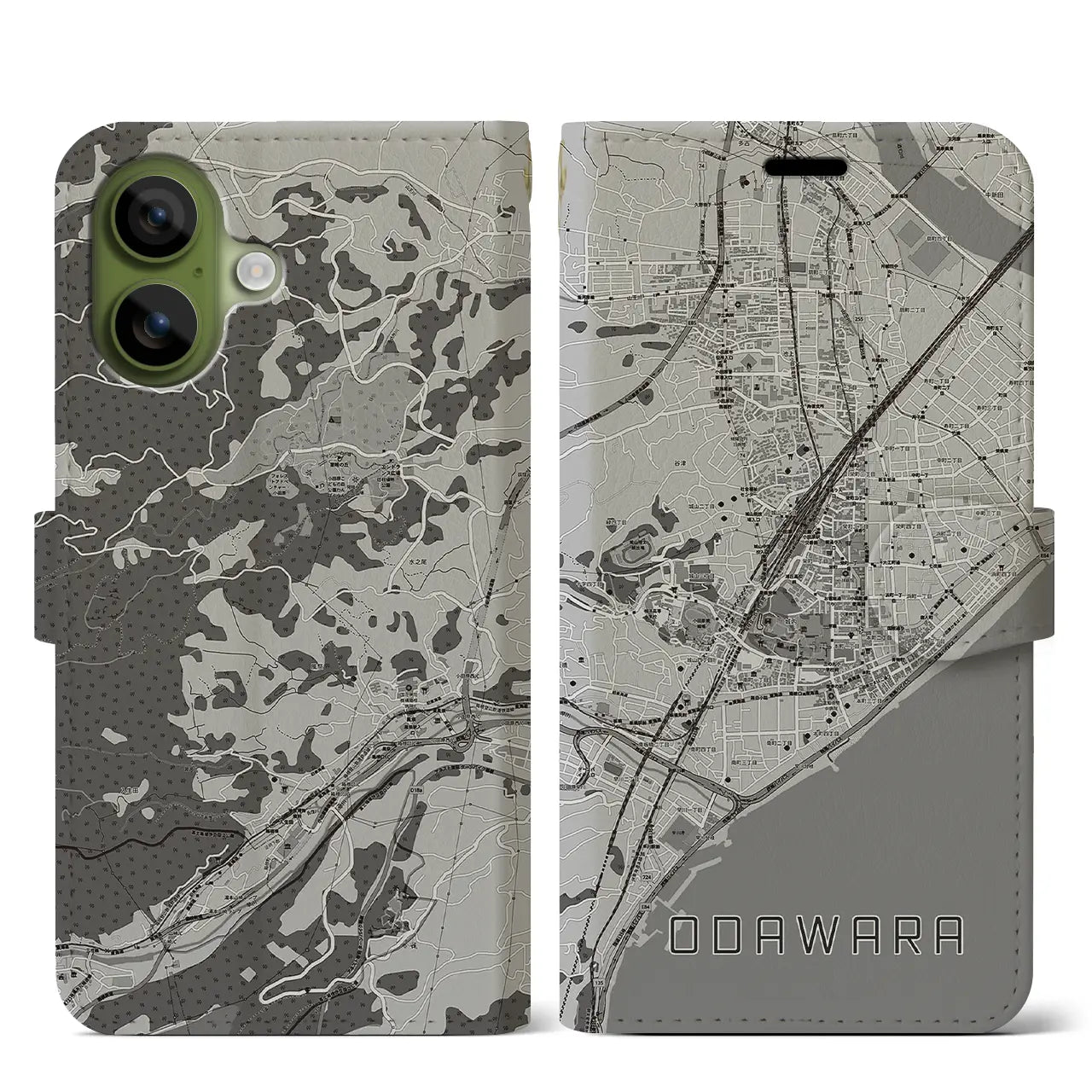 【小田原（神奈川県）】地図柄iPhoneケース（手帳タイプ）