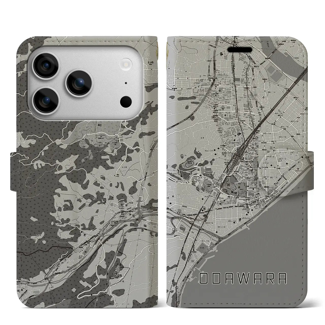 【小田原（神奈川県）】地図柄iPhoneケース（手帳タイプ）