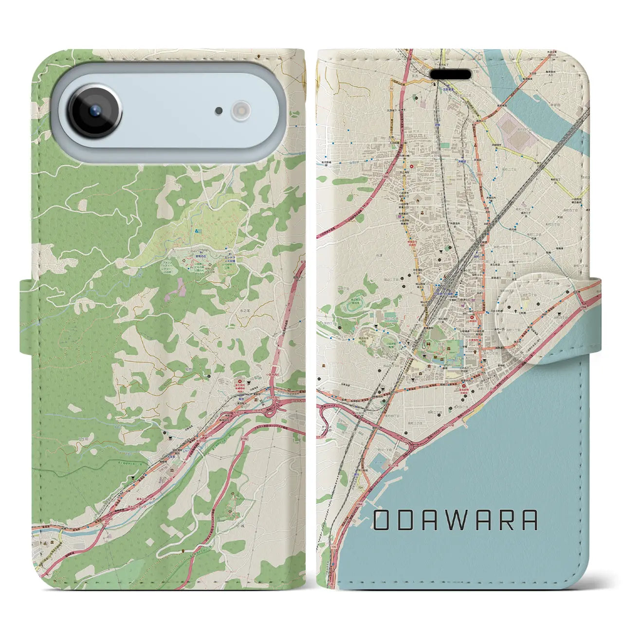 【小田原（神奈川県）】地図柄iPhoneケース（手帳タイプ）